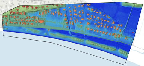 Computerbillede over Hejsager der viser vandtilstanden hvis den siger til 1.70 m